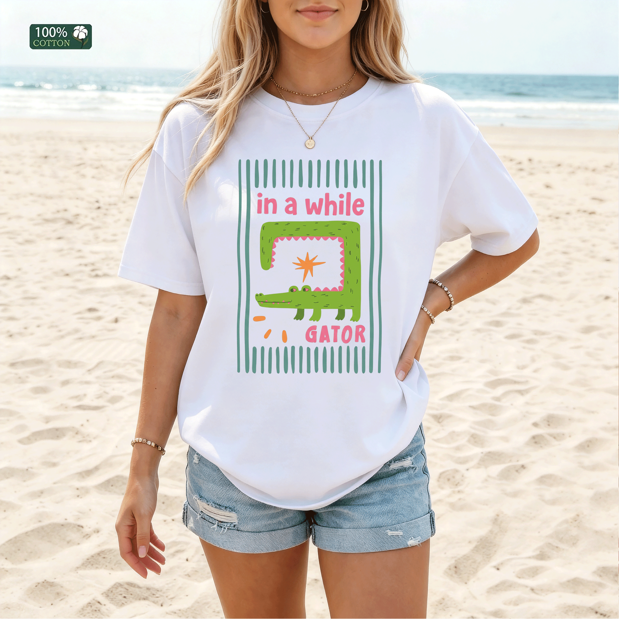 In A While Gator Funny Alligator Graphic T-Shirt