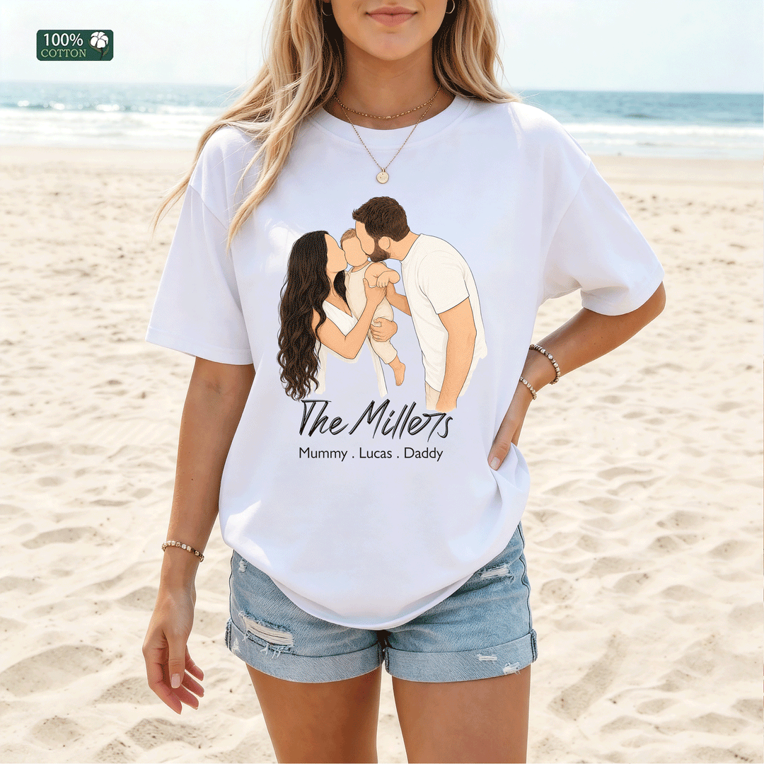 Classic Custom Faceless Portrait design T-shirt