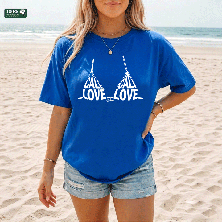 California Love Bikini Graphic T-Shirt – Summer Beach Cotton Tee
