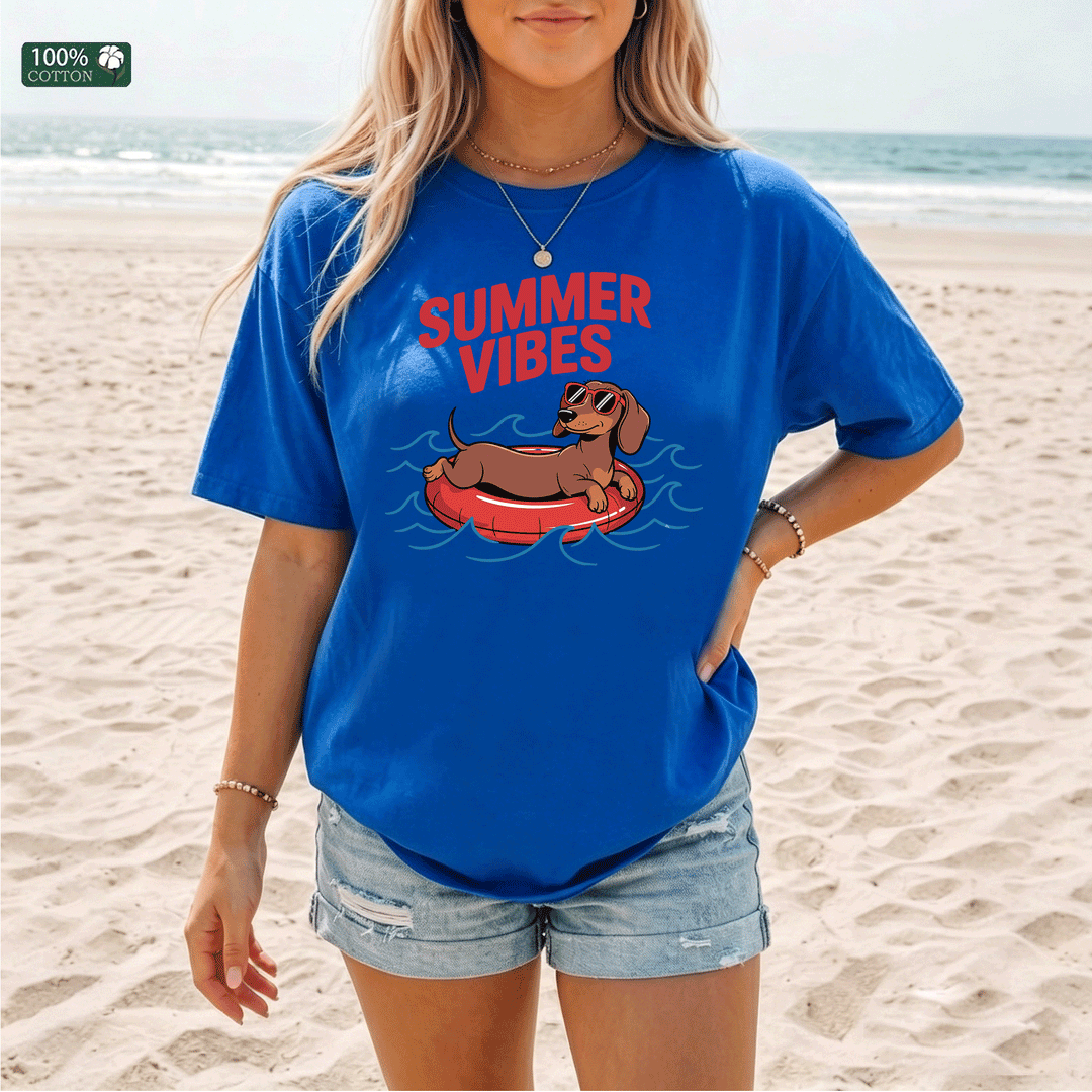 Summer Vibes Dachshund Graphic T-Shirt