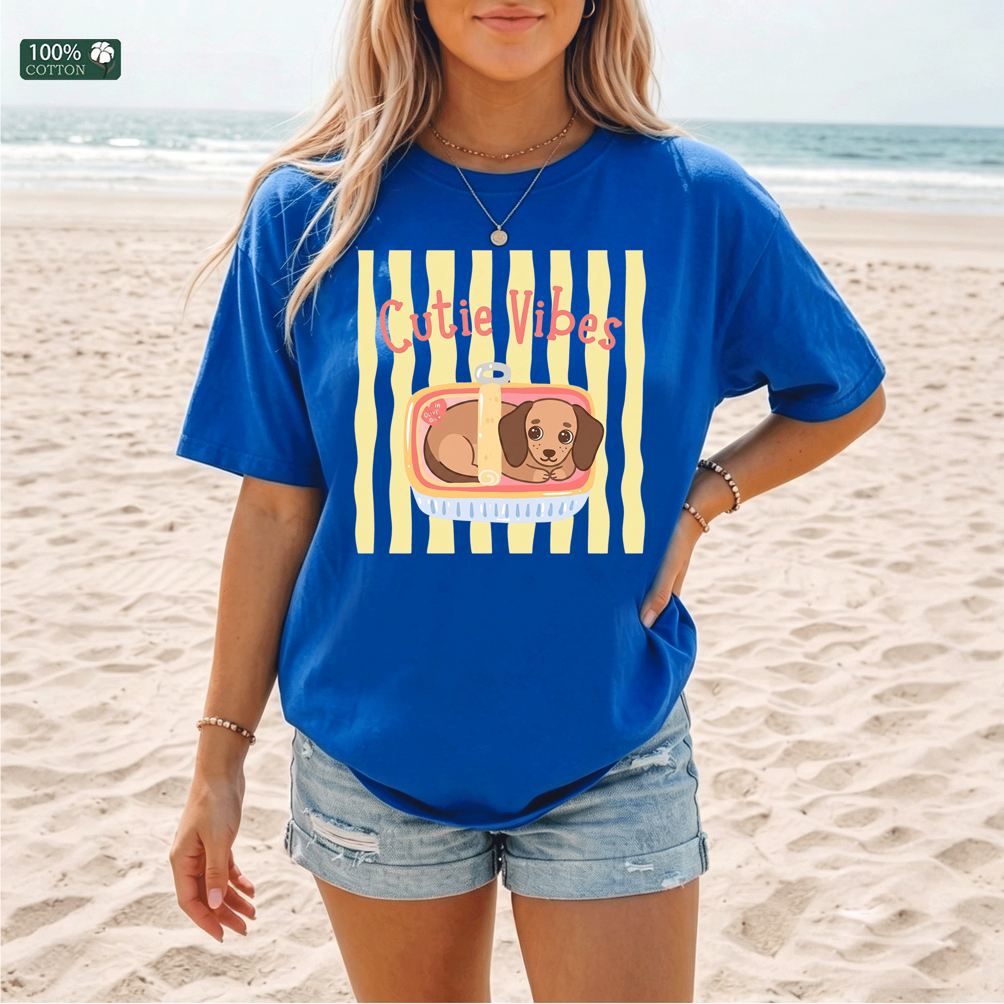 Cutie Vibes Cute Puppy Graphic T-Shirt
