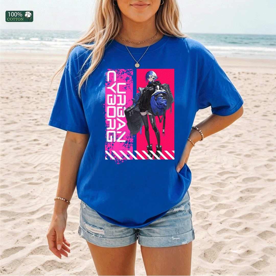 Cyberpunk Anime Girl Graphic T-Shirt