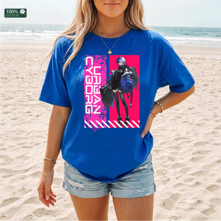 Cyberpunk Anime Girl Graphic T-Shirt