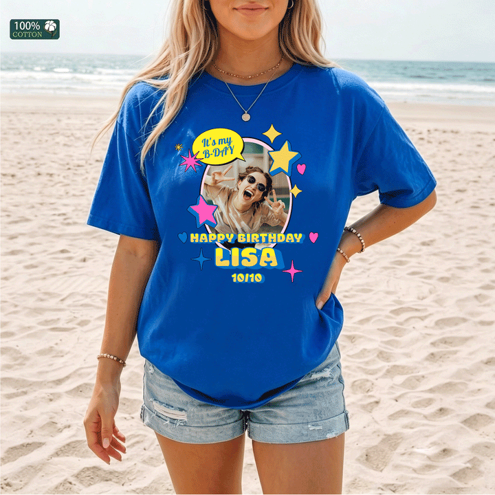 Custom Birthday Photo T-Shirt | Personalised Birthday Tee