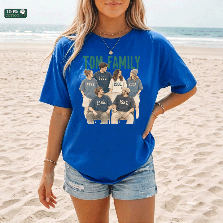 Family Portrait Custom T-Shirt | Personalised Birth Year Tee