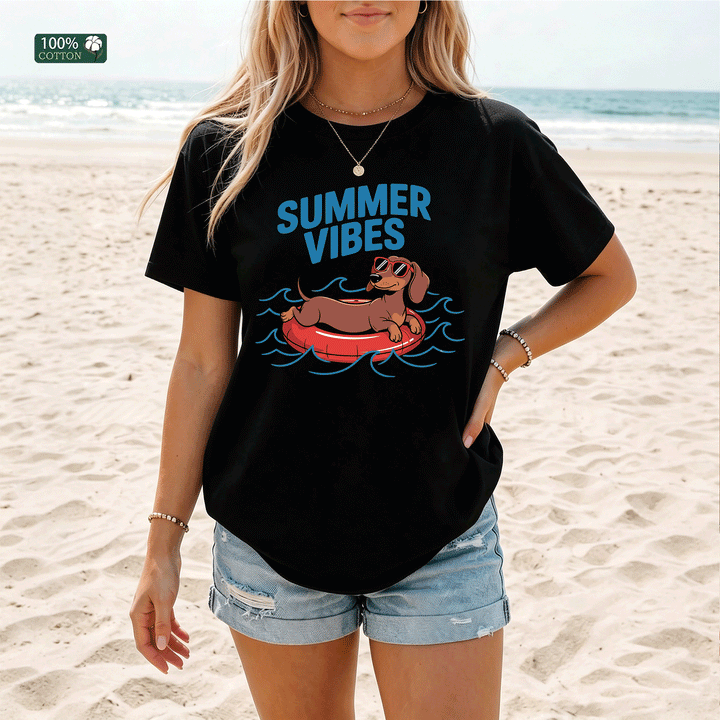 Summer Vibes Dachshund Graphic T-Shirt