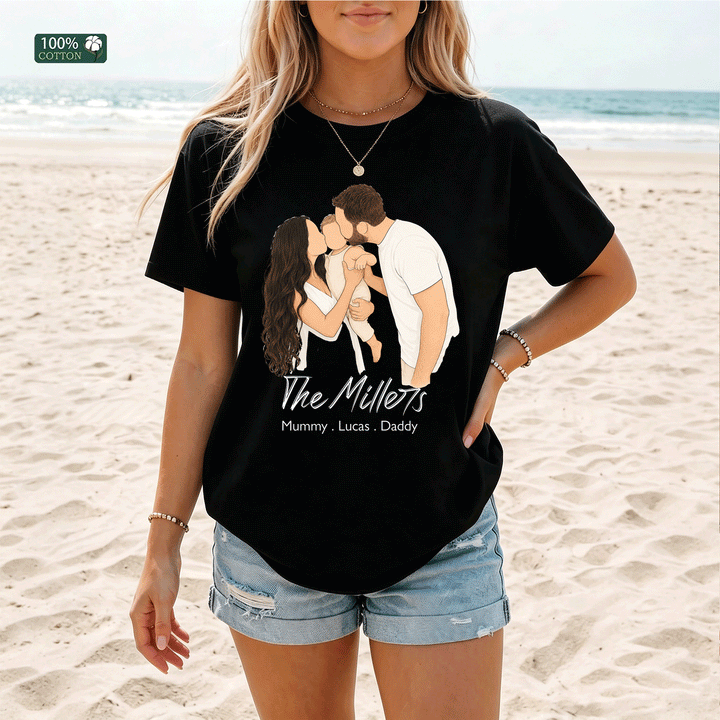 Classic Custom Faceless Portrait design T-shirt