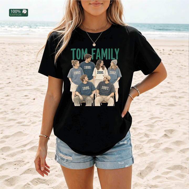 Family Portrait Custom T-Shirt | Personalised Birth Year Tee