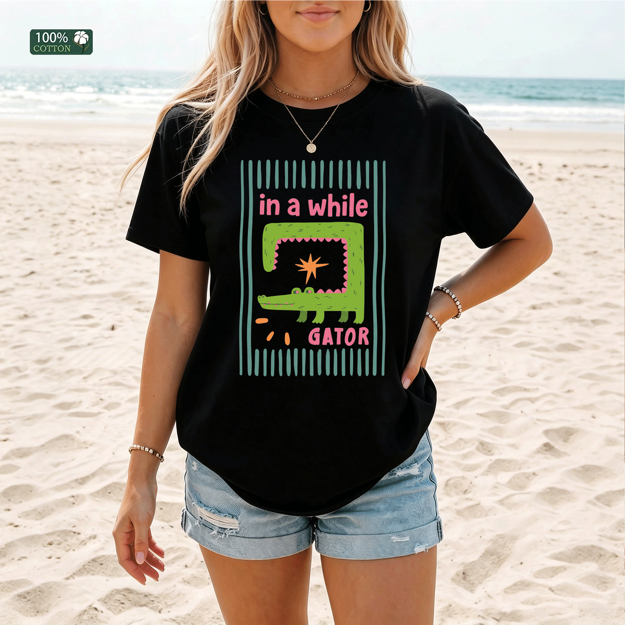 In A While Gator Funny Alligator Graphic T-Shirt