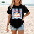 Salty Vibes Cute Cat Graphic T-Shirt