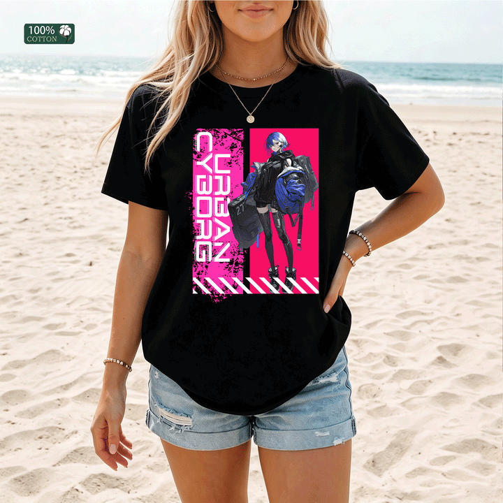 Cyberpunk Anime Girl Graphic T-Shirt
