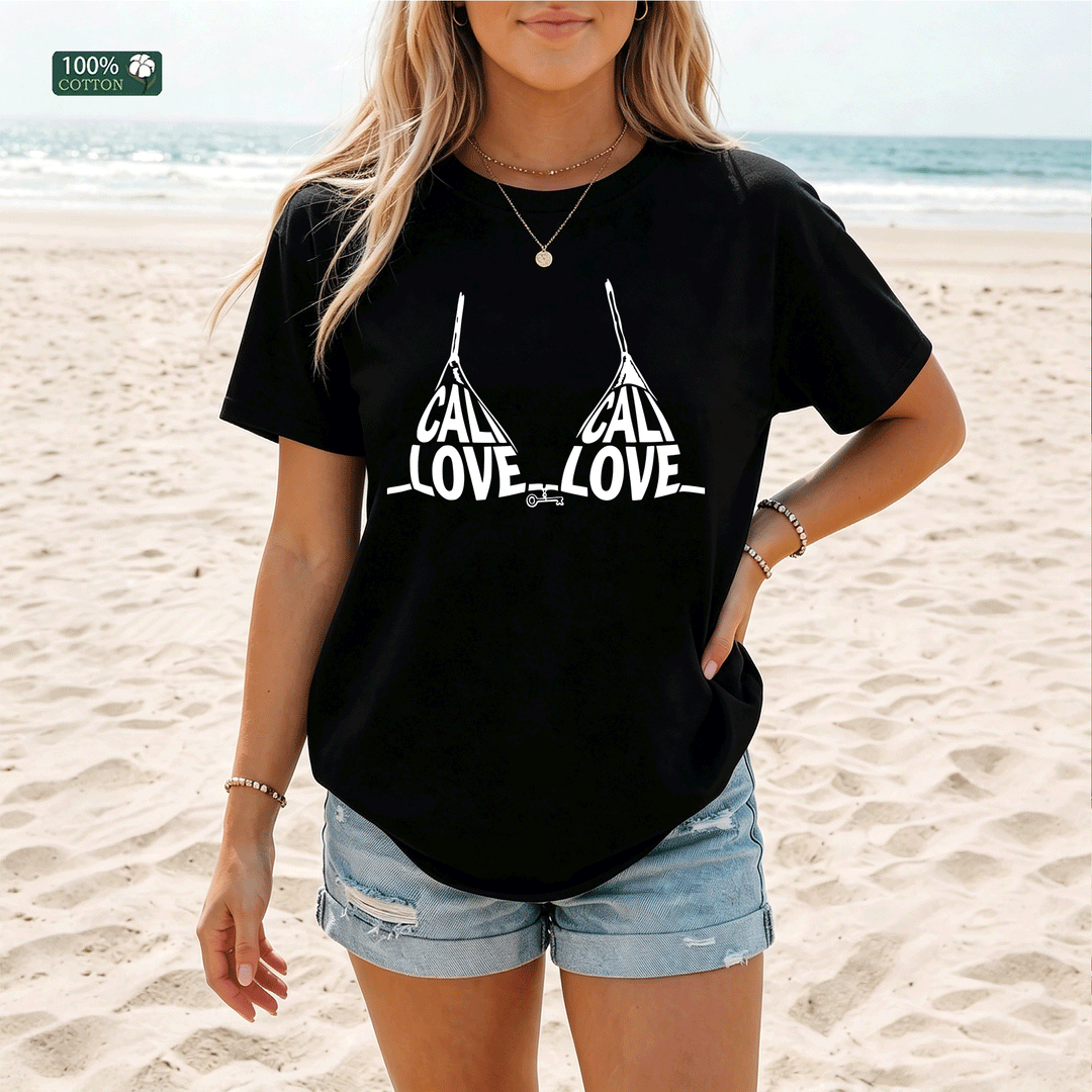 California Love Bikini Graphic T-Shirt – Summer Beach Cotton Tee