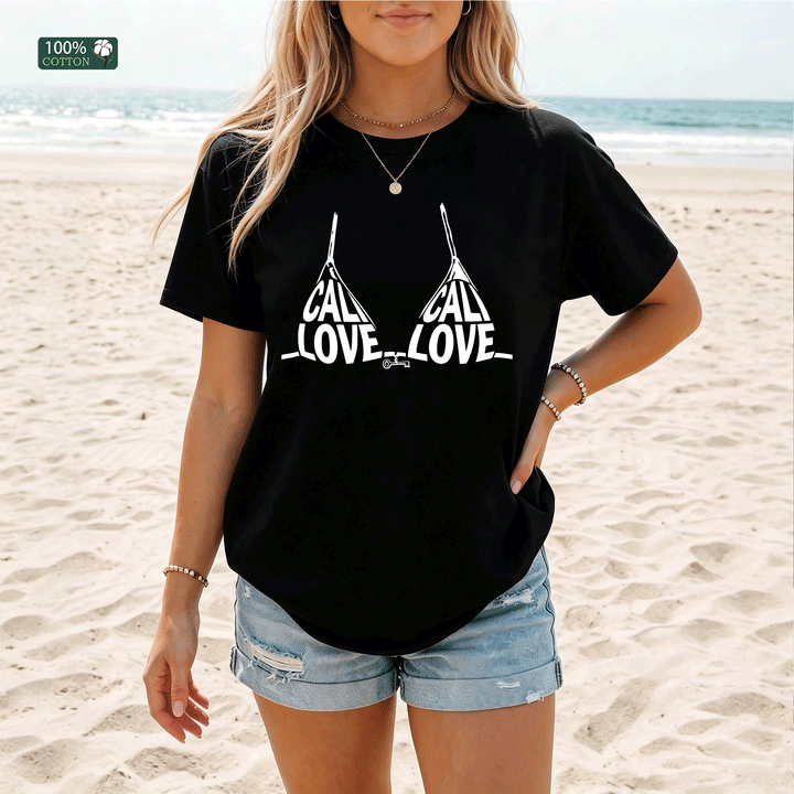 California Love Bikini Graphic T-Shirt – Summer Beach Cotton Tee
