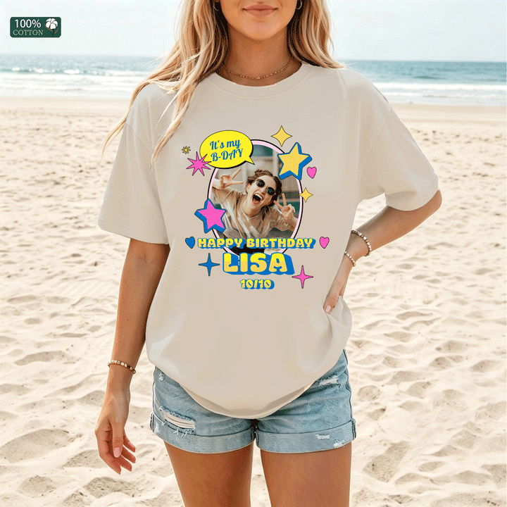 Custom Birthday Photo T-Shirt | Personalised Birthday Tee