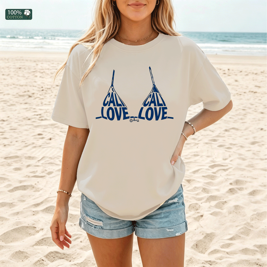 California Love Bikini Graphic T-Shirt – Summer Beach Cotton Tee