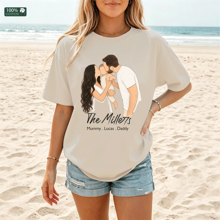 Classic Custom Faceless Portrait design T-shirt