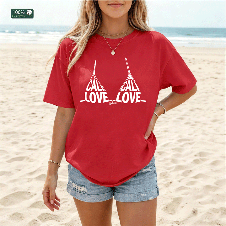 California Love Bikini Graphic T-Shirt – Summer Beach Cotton Tee