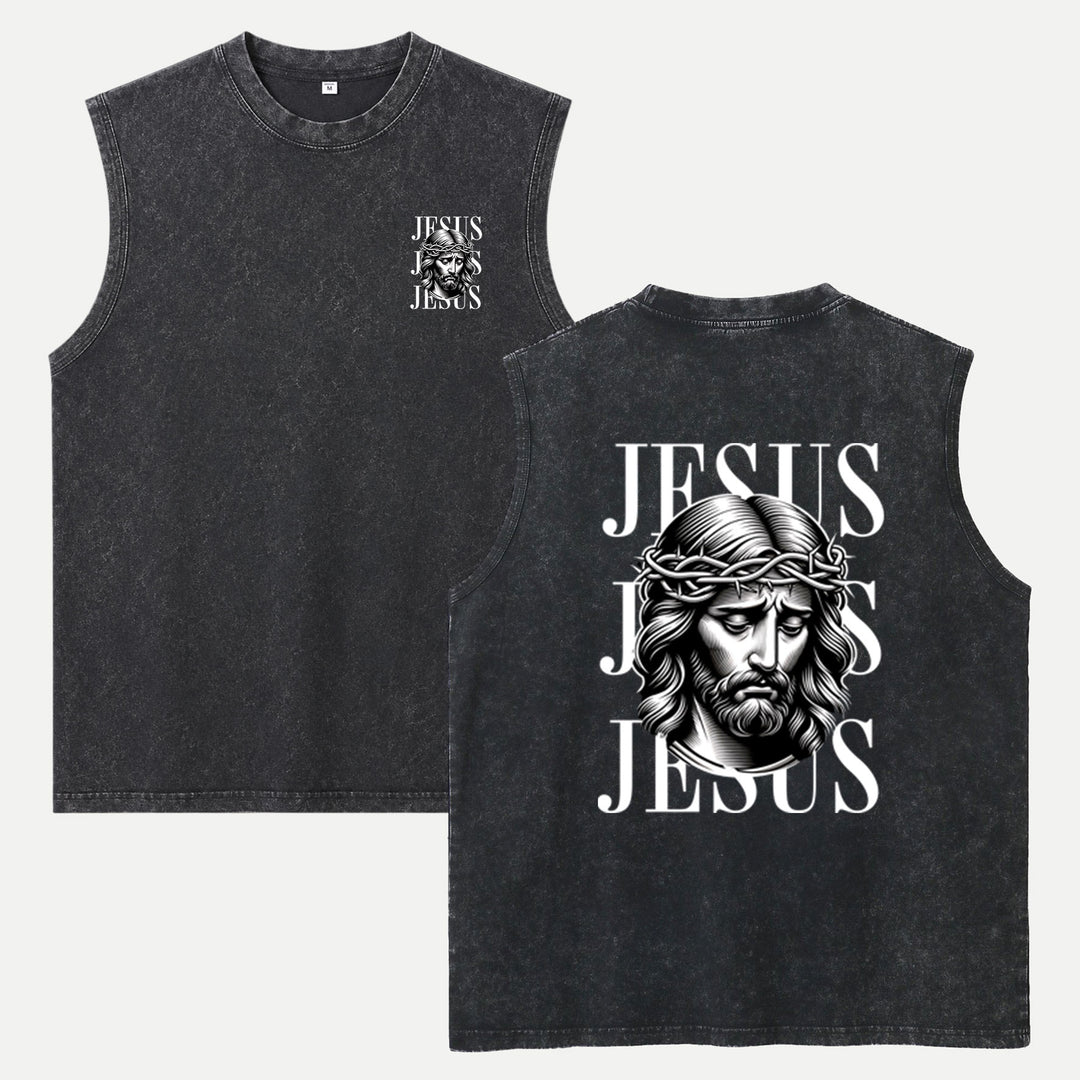 Jesus Crown of Thorns Vintage Sleeveless T-Shirt