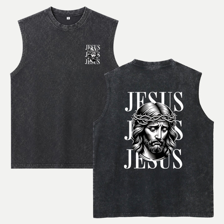 Jesus Crown of Thorns Vintage Sleeveless T-Shirt