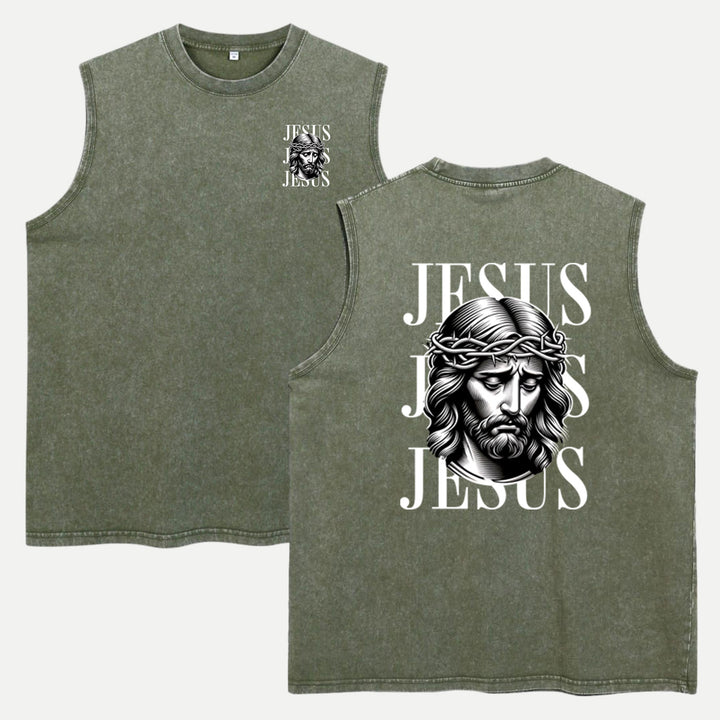 Jesus Crown of Thorns Vintage Sleeveless T-Shirt
