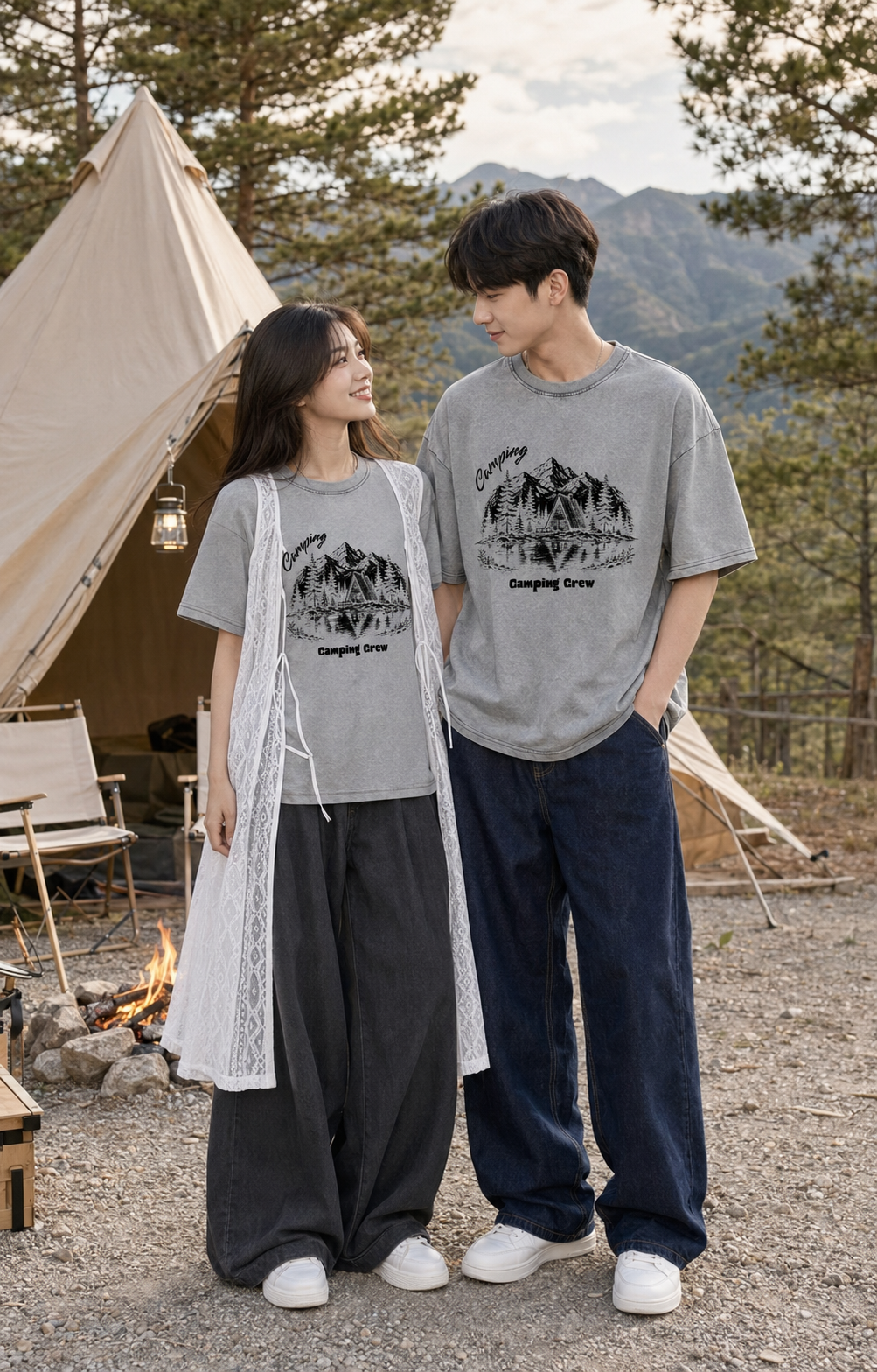 Camping Design Custom Vintage Tee