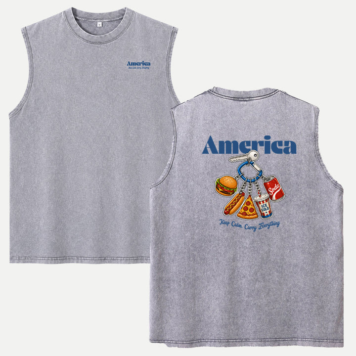 America Fast Food Keychain Graphic T-Shirt