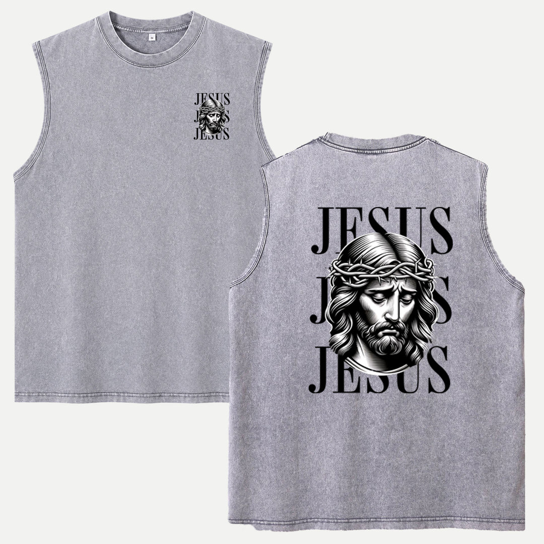 Jesus Crown of Thorns Vintage Sleeveless T-Shirt