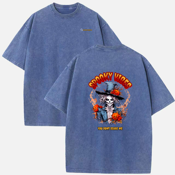Spooky Vibes Skeleton Witch T-Shirt