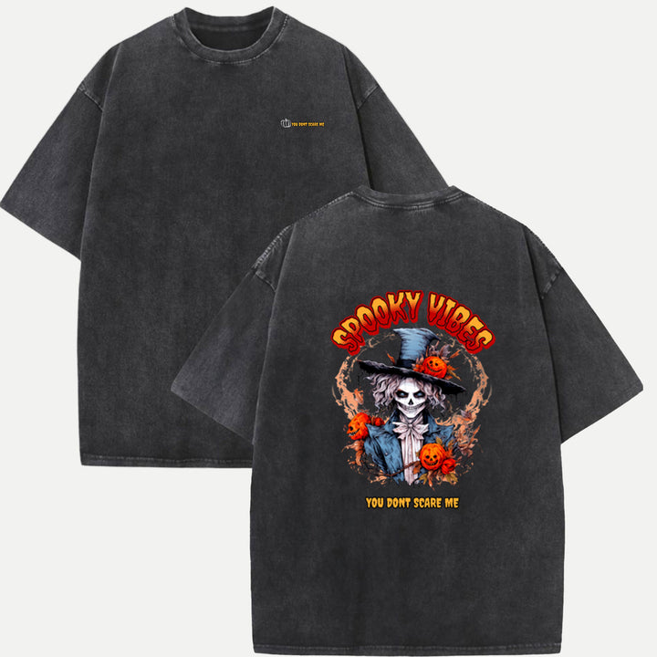 Spooky Vibes Skeleton Witch T-Shirt