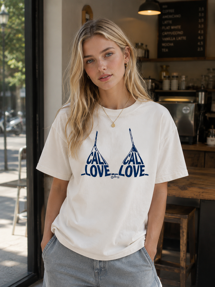 California Love Bikini Graphic T-Shirt – Summer Beach Cotton Tee