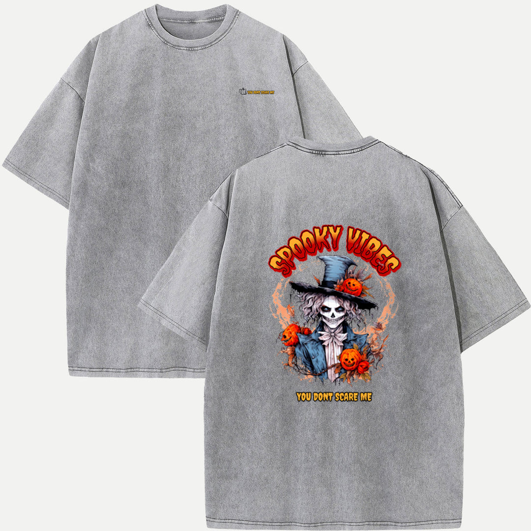 Spooky Vibes Skeleton Witch T-Shirt