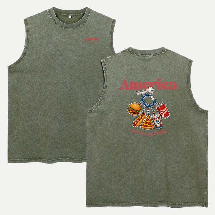 America Fast Food Keychain Graphic T-Shirt