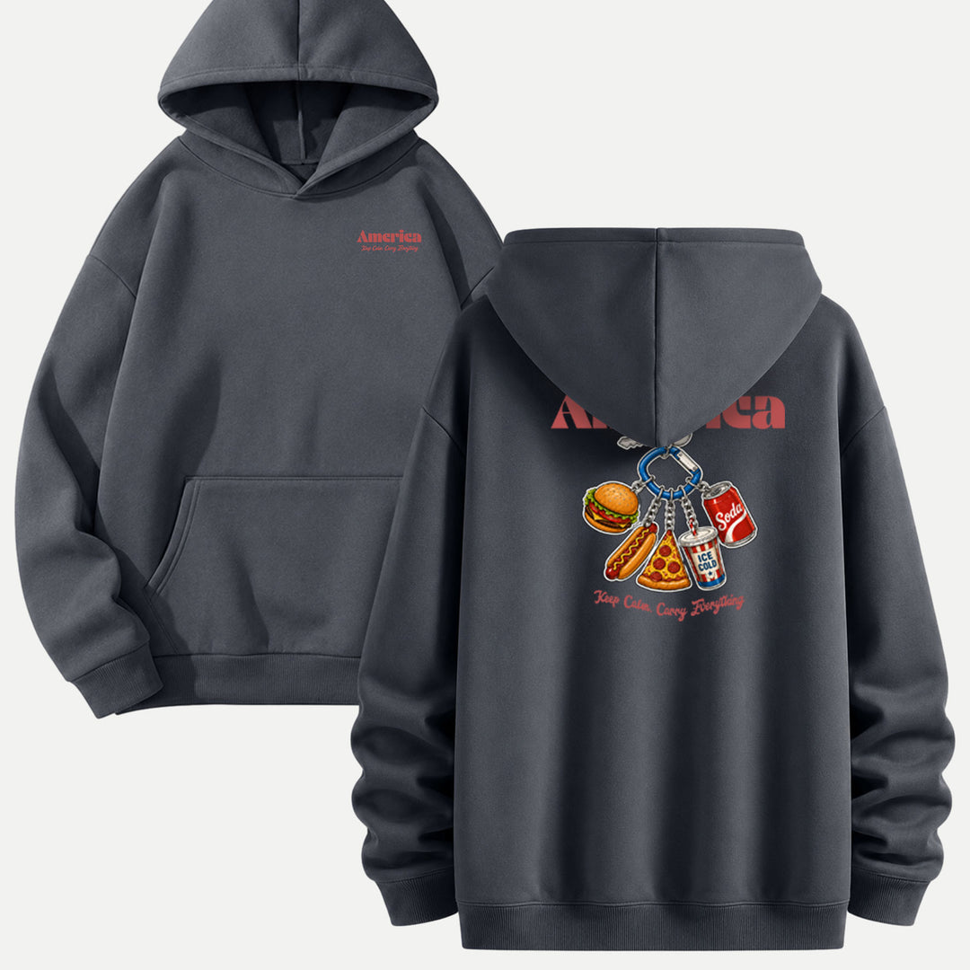 America Fast Food Keychain Graphic T-Shirt