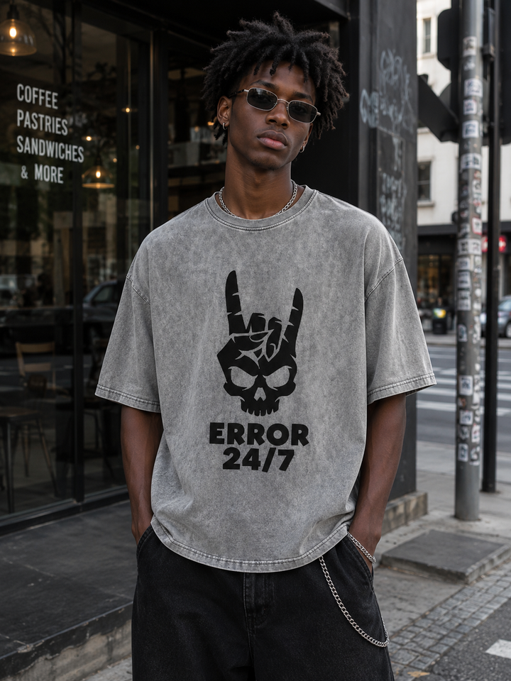 Error 24/7 Skull Vintage T-Shirt