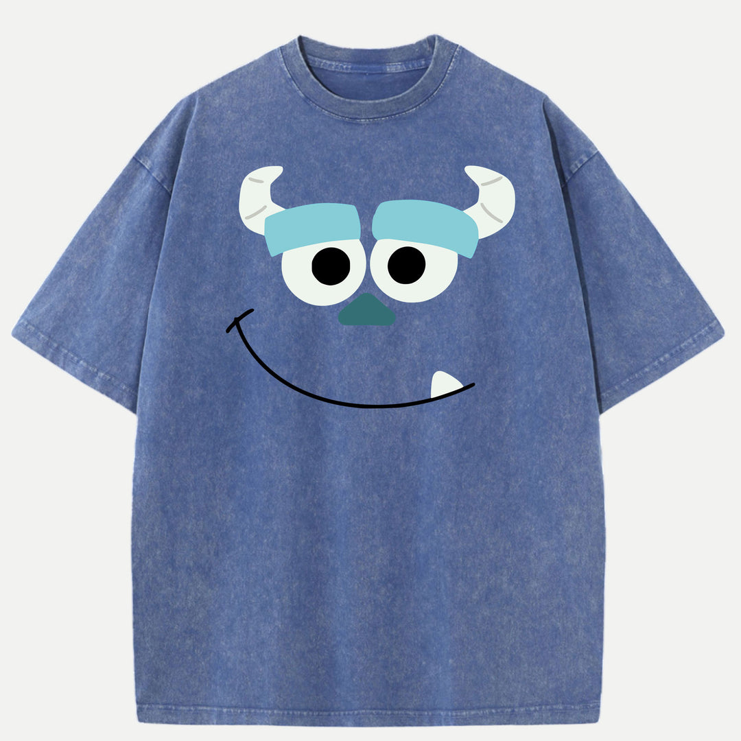 Friendly Blue Monster Face T-Shirt