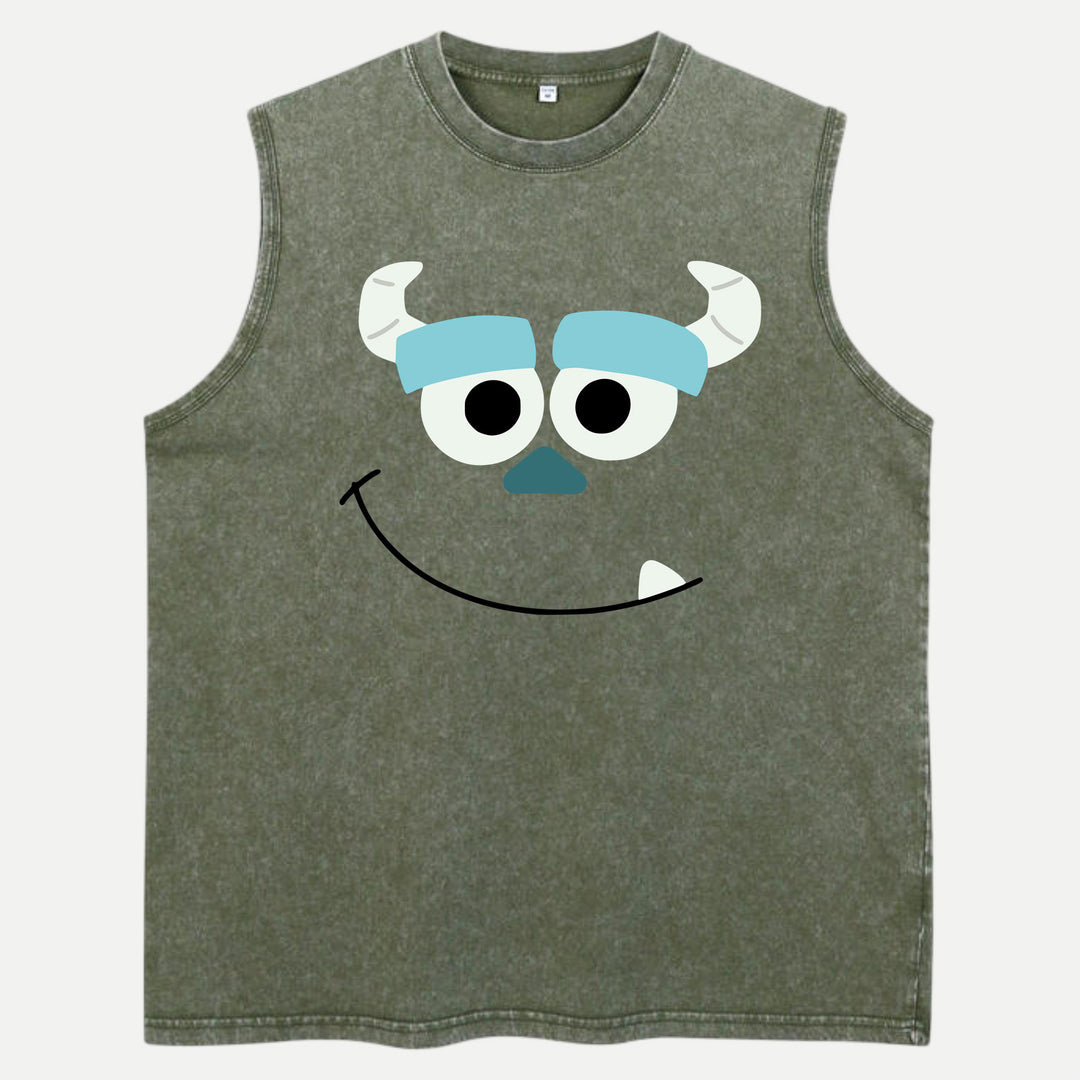 Friendly Blue Monster Face T-Shirt