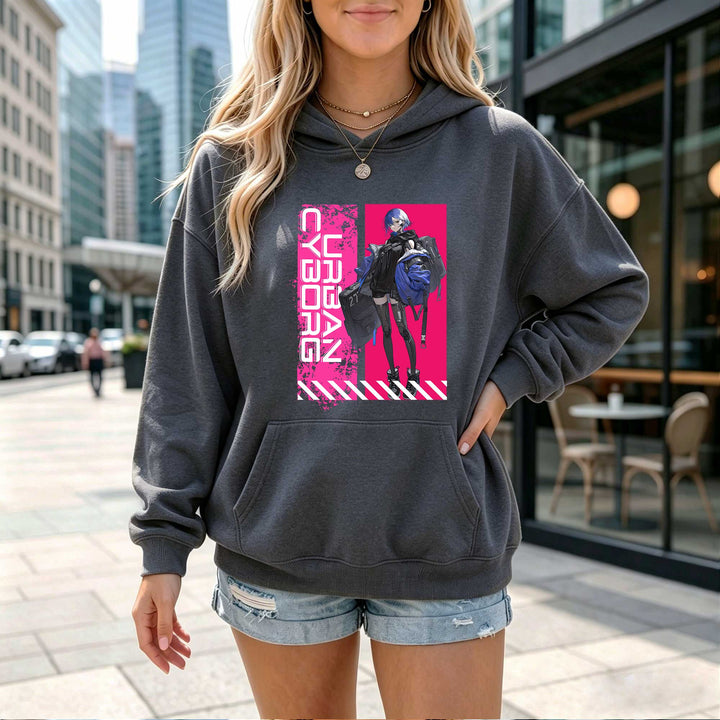 Cyberpunk Anime Girl Graphic Hoodie