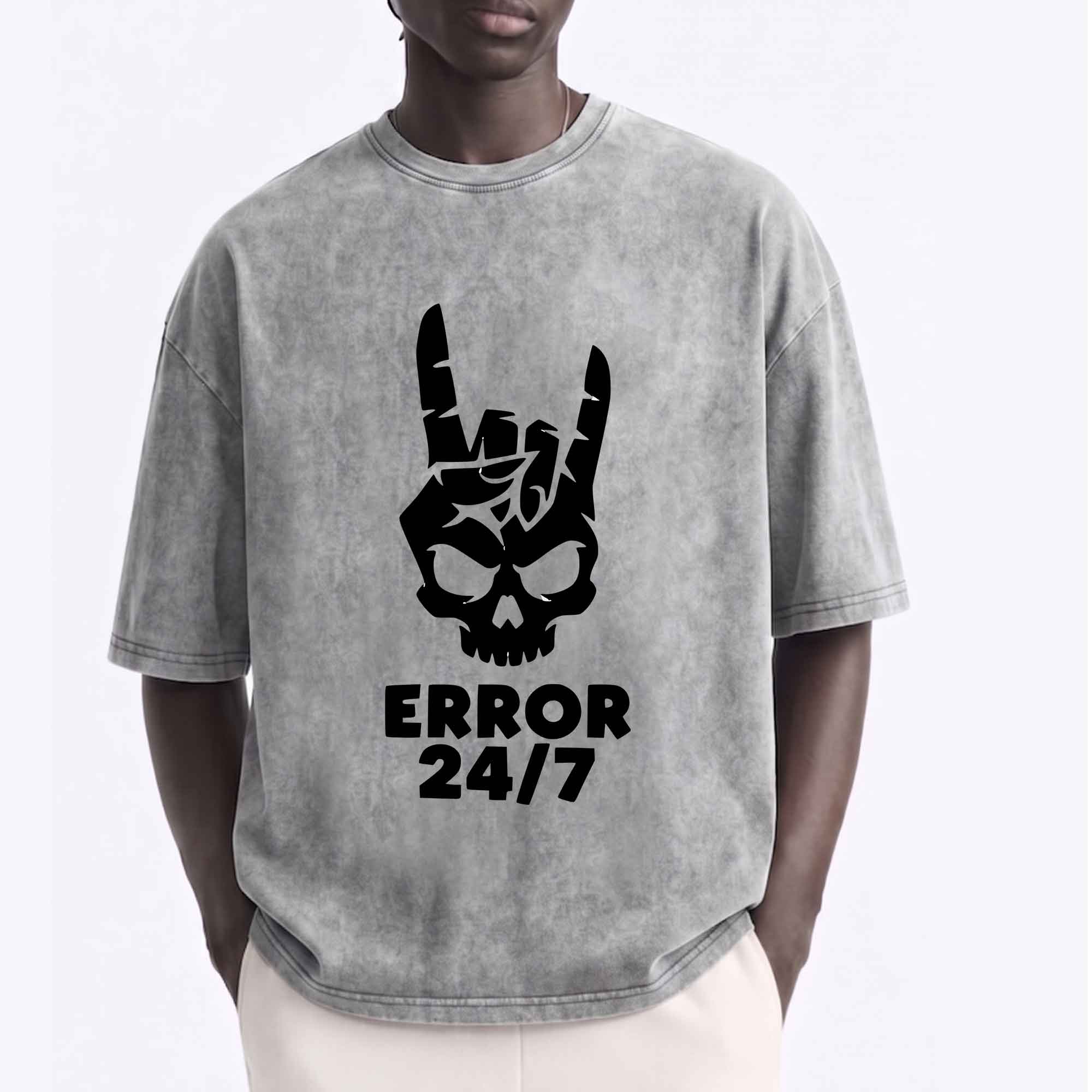 Error 24/7 Skull Graphic T-Shirt