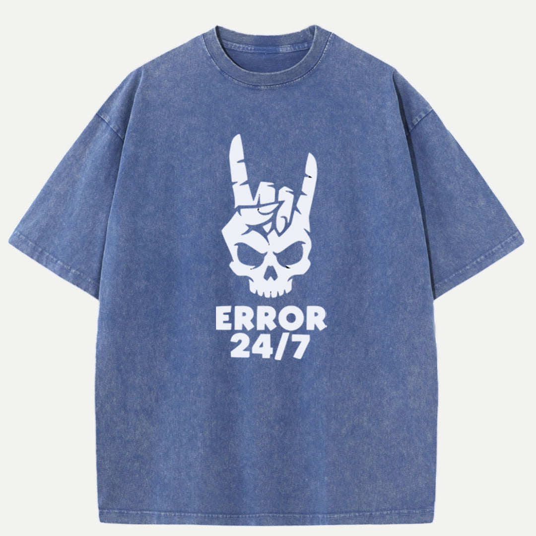 Error 24/7 Skull Vintage T-Shirt