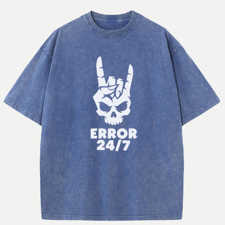 Error 24/7 Skull Vintage T-Shirt