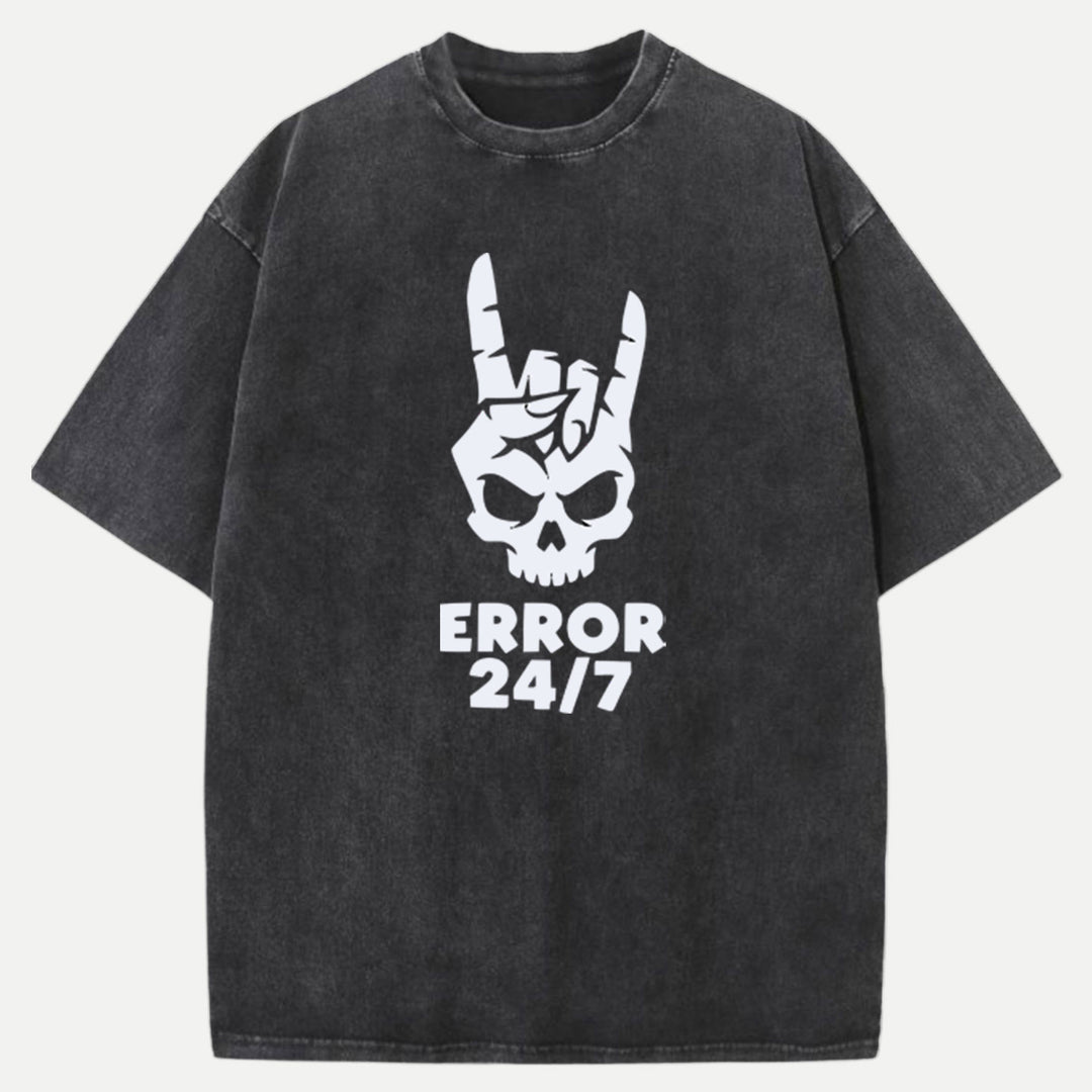 Error 24/7 Skull Vintage T-Shirt