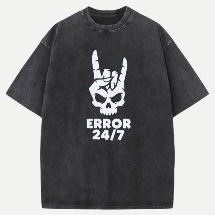 Error 24/7 Skull Vintage T-Shirt