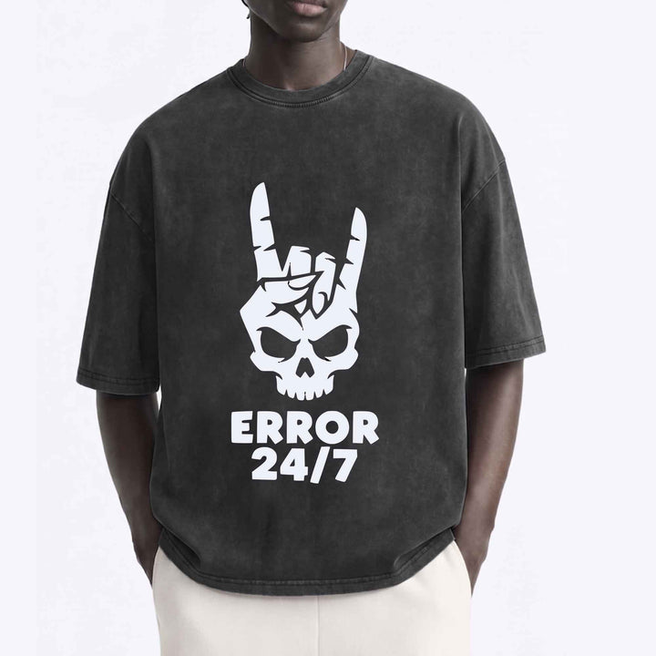 Error 24/7 Skull Graphic T-Shirt