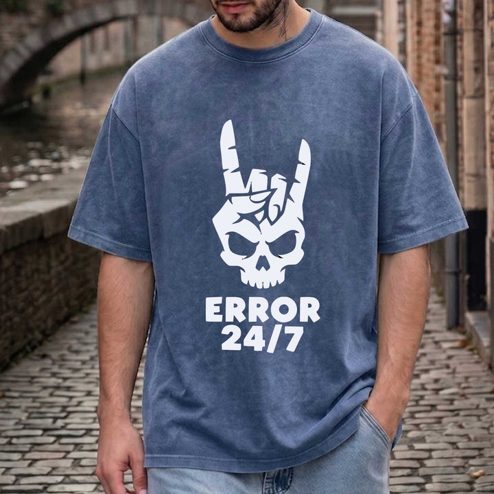 Error 24/7 Skull Graphic T-Shirt