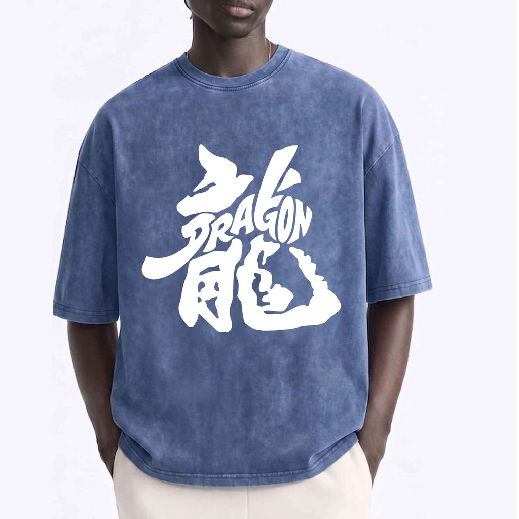 Dragon Kanji Graphic Vintage  T-Shirt