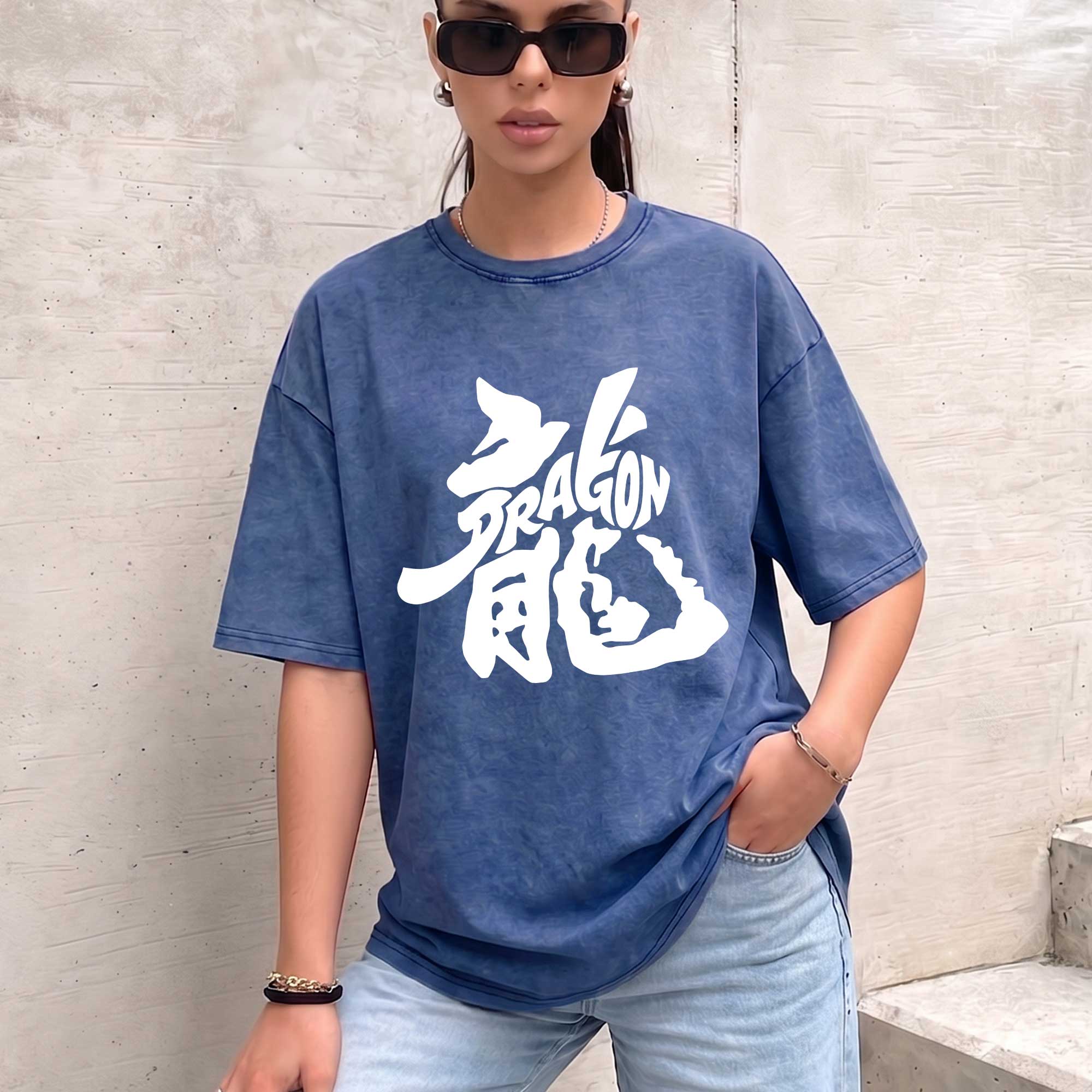 Dragon Kanji Graphic Vintage  T-Shirt
