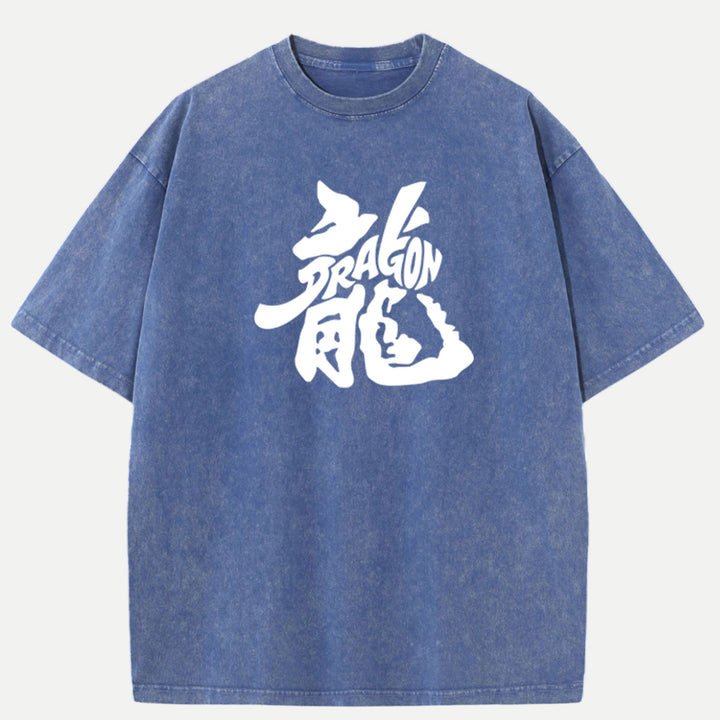 Dragon Kanji Graphic Vintage  T-Shirt
