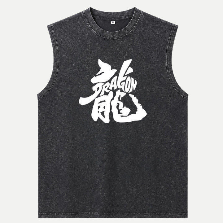 Dragon Kanji Graphic Vintage  T-Shirt