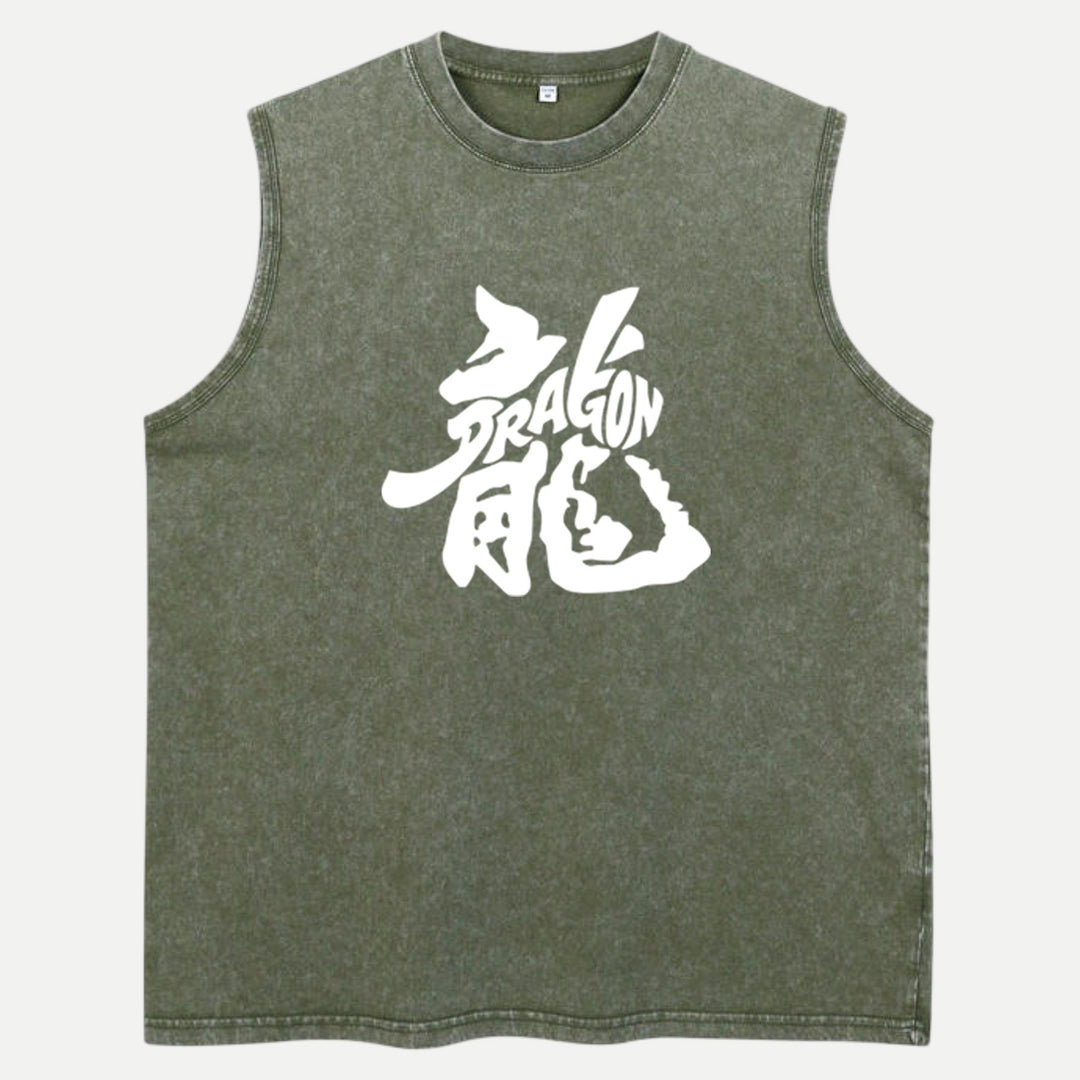 Dragon Kanji Graphic Vintage  T-Shirt