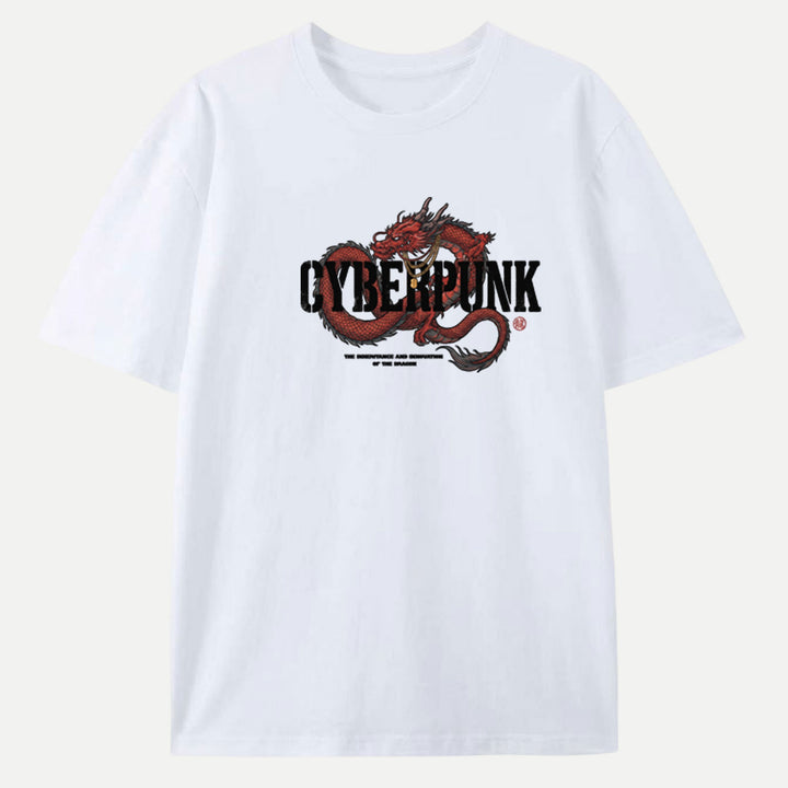 Cyberpunk Red Dragon Graphic T-Shirt